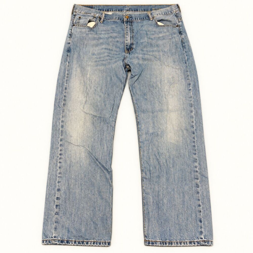 Levi's 569 Loose Straight Jeans W44 L32 Light Wash Blue 100% Cotton